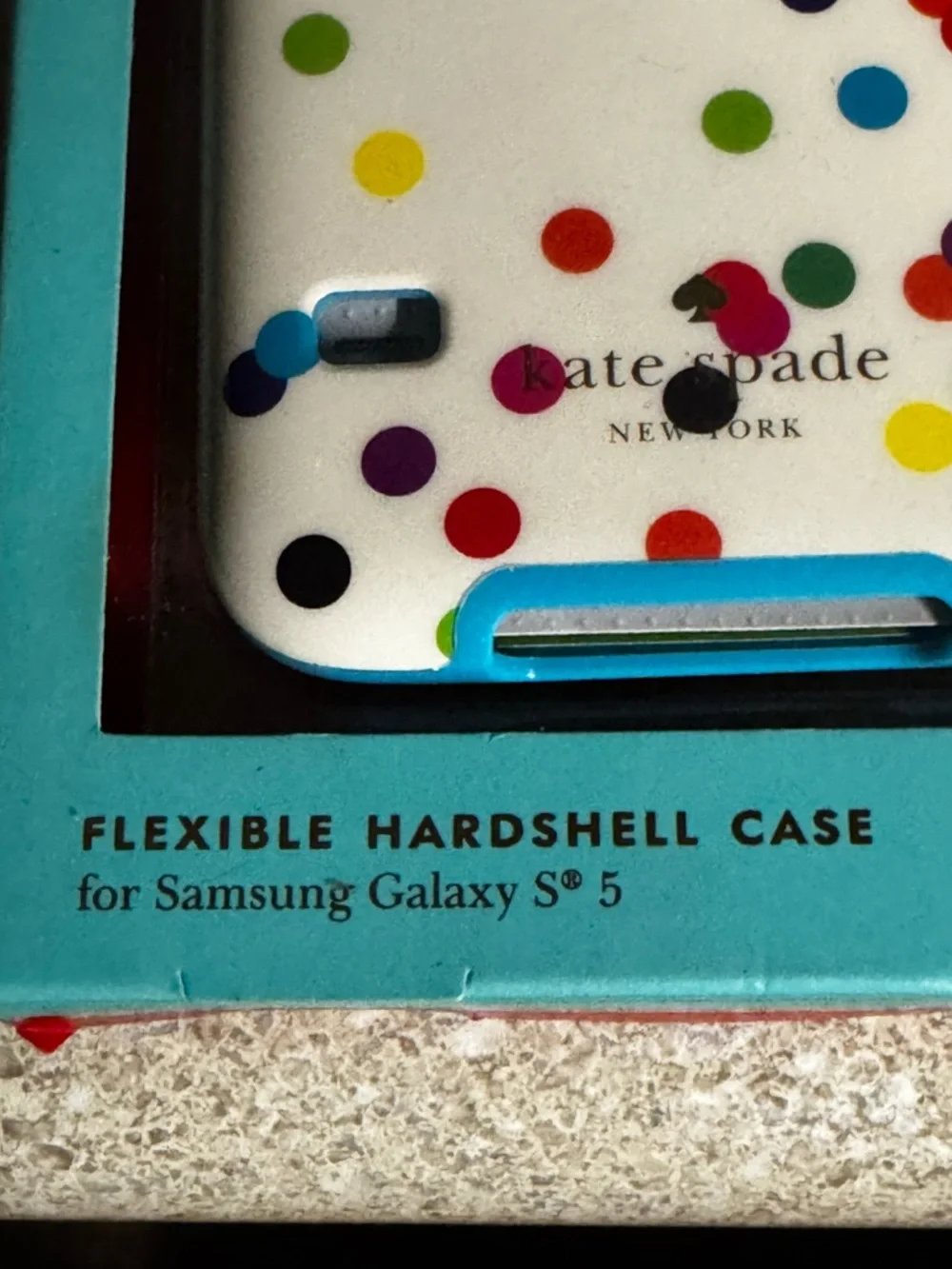 kate spade White Hardshell Case‎ with Multicolor Confetti Dots